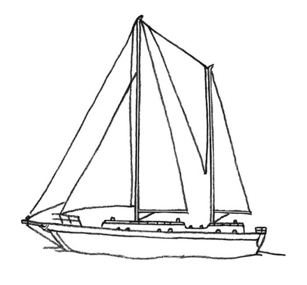 Набросок яхты