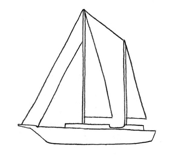 Яхта карандашом