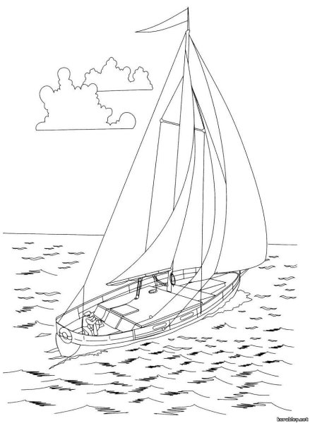 Яхта лёгкий рисунок