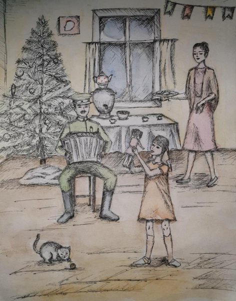 Елка 1945 года рисунки