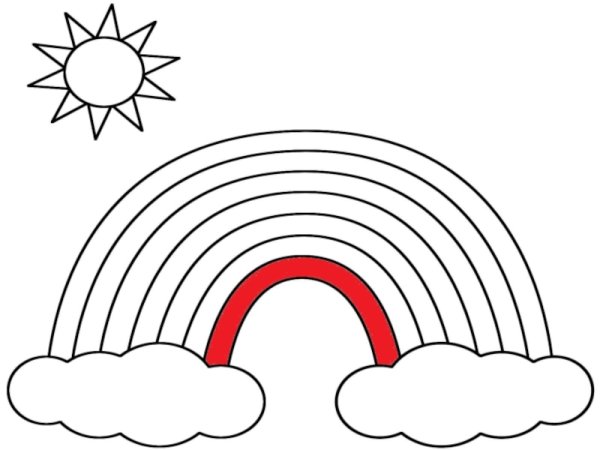 Радуга раскраска для детей