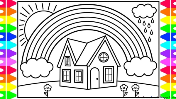 Раскраска Радуга для детей 3-4 лет