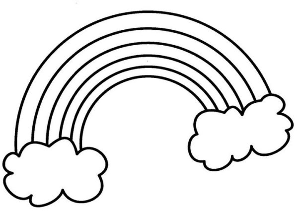 Раскраска Радуга с облаками