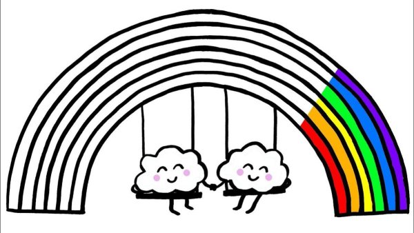 Радуга раскраска для детей