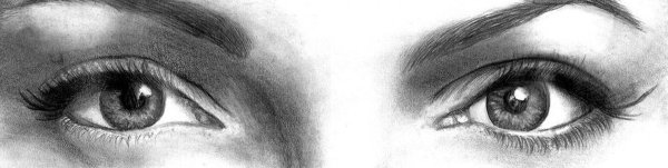 Портрет два глаза карандашом