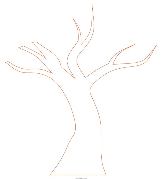 Ствол дерева трафарет