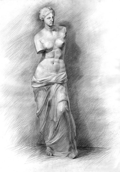 Гипсовая фигура торс Венеры