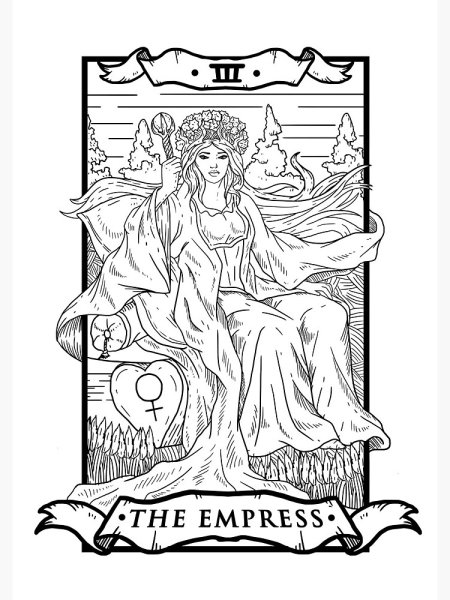 Императрица Таро черно белый