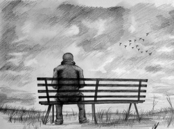 Одиночество рисунок