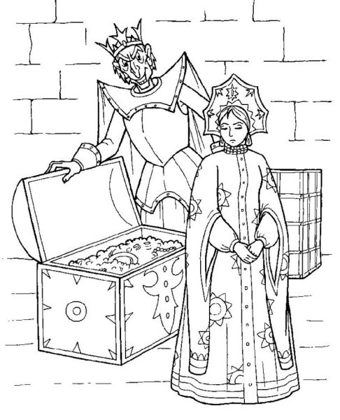 Царевна рисунок для срисовки карандашом