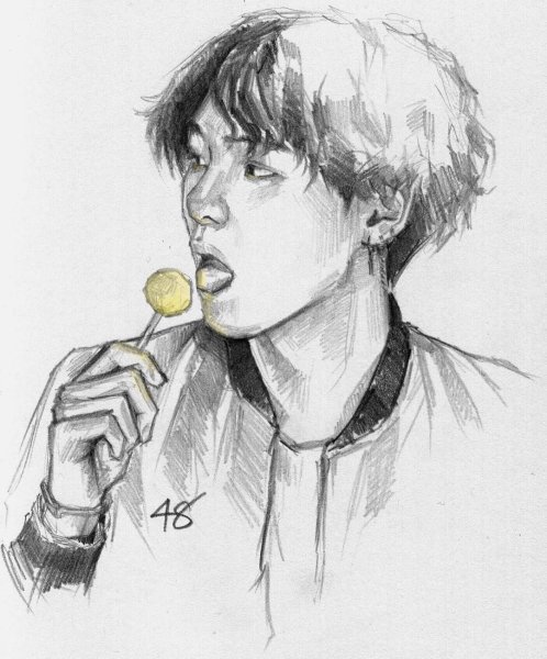 БТС карандашом Юнги