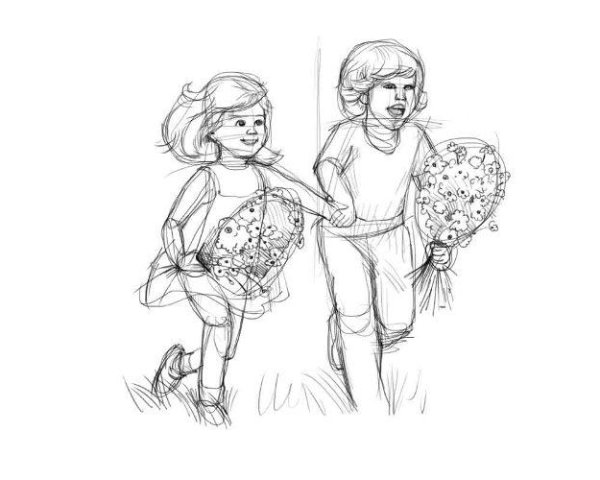 Рисунок счастливое детство карандашом