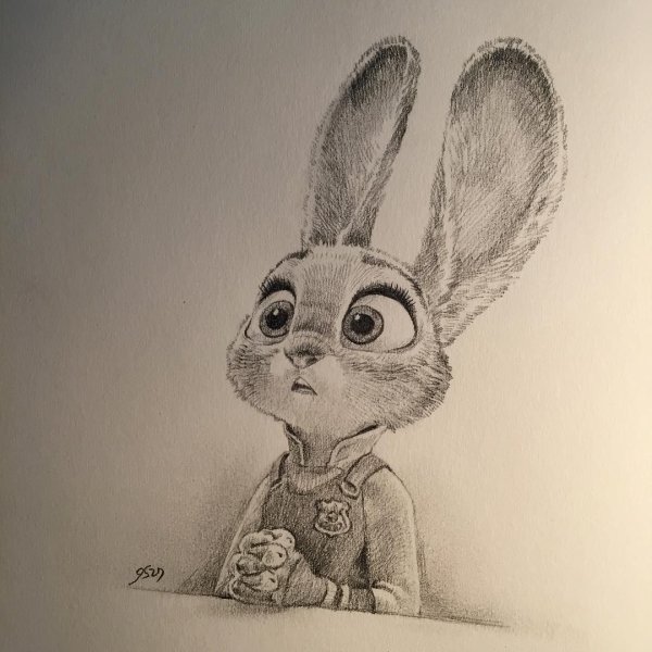 Джуди Хоппс карандашом