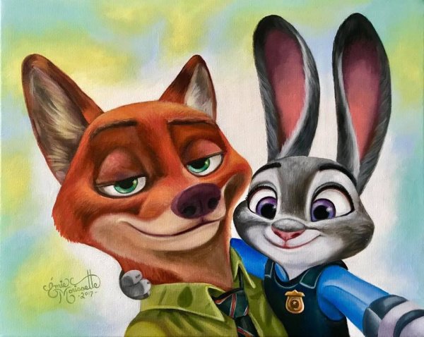 Джуди Хоппс цветными карандашами