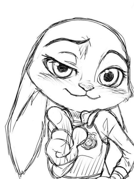 Раскраска Зверополис Джуди