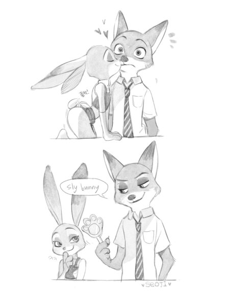 Джуди и ник для срисовки