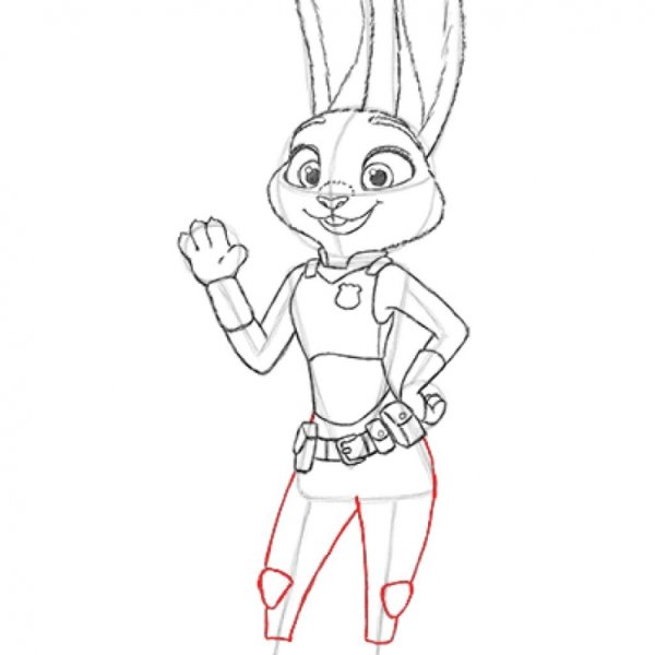 Рисунок Джуди Хоппс карандашом