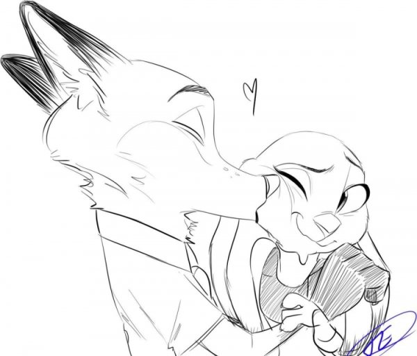 Ник и Джуди рисунки для срисовки