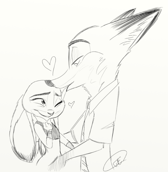 Ник и Джуди раскраска