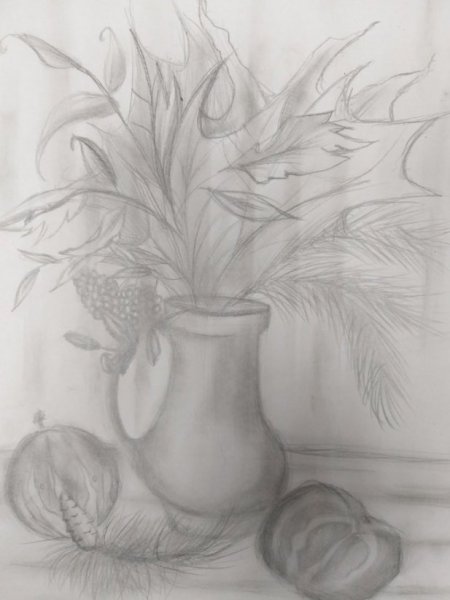 Осенний натюрморт карандашом