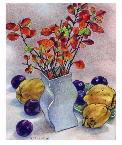 Осенний натюрморт в графике