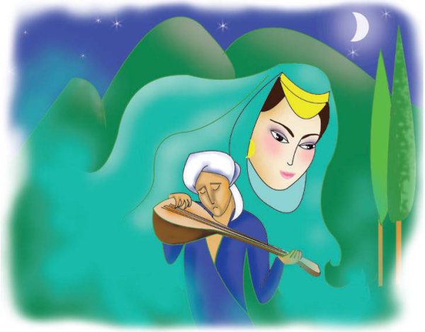 Иллюстрация к сказке Ашик Кериб