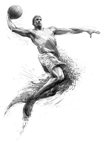 Спортсмен карандашом