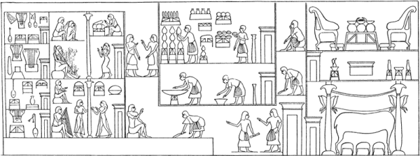 Дом вельможи в древнем Египте рисунок карандашом