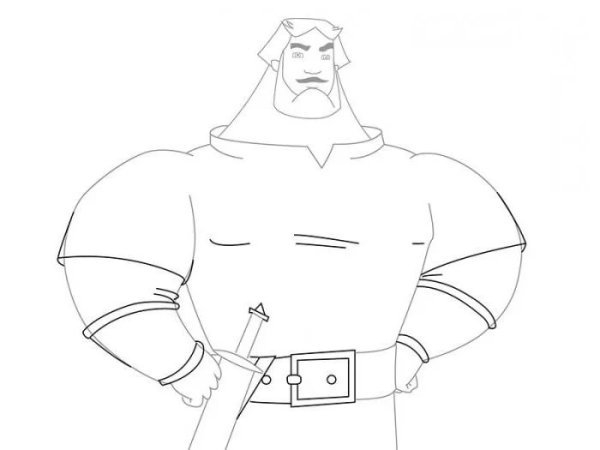 Рисунок к былине Никита Кожемяка