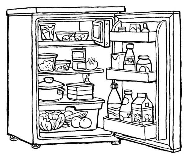 Холодильник раскраска