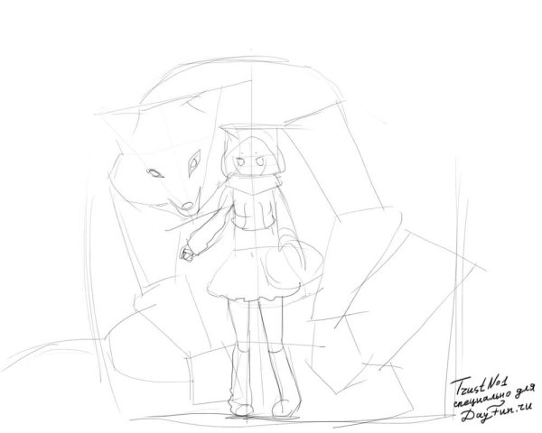 Красная шапочка срисовать