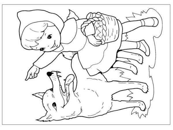 Красная шапочка рисунок для срисовки