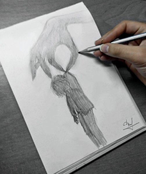 Необычные рисунки цветными карандашами