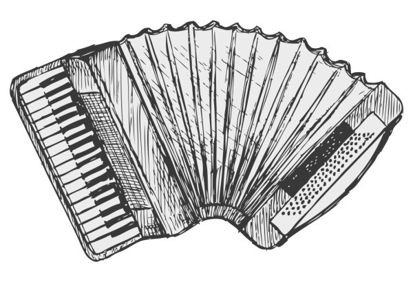 Аккордеон раскраска для детей