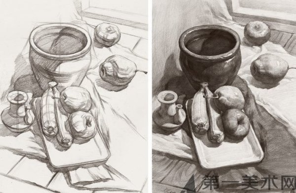 Натюрморт уголь Академия художеств