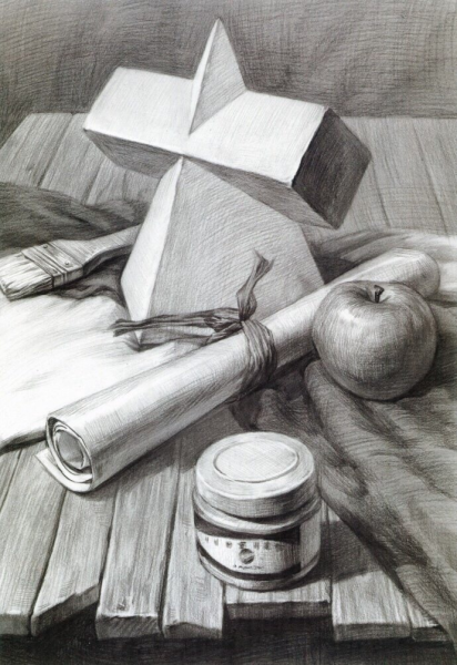 Тональный рисунок натюрморта