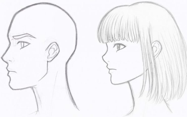 Аниме лицо с боку