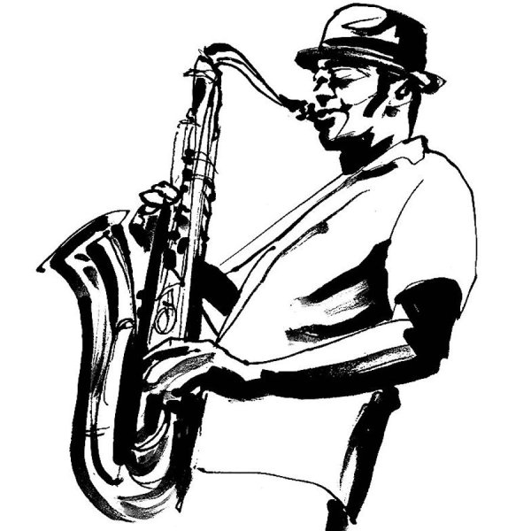 Саксофон раскраска для детей
