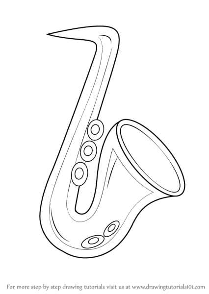 Саксофон рисунок карандашом