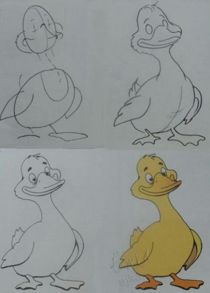 Рисунки легкие утка