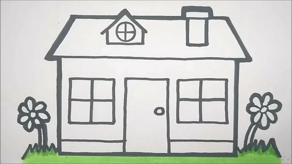 Домик карандашом для детей
