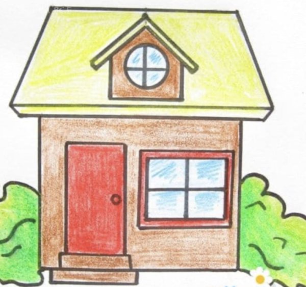 Дом раскраска