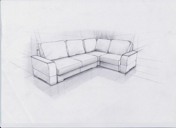 Диван рисунок линией
