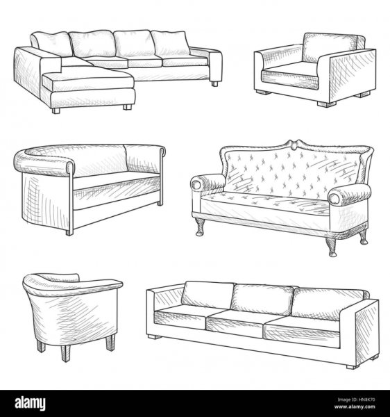 Диван анфас эскиз