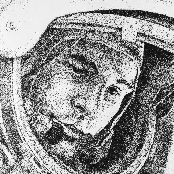 Гагарин рисунок карандашом