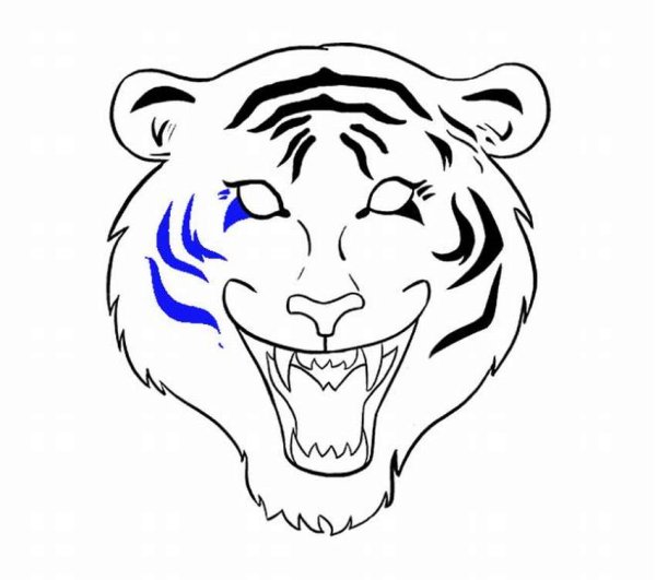 Мордочка тигра рисунок