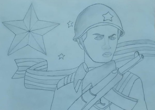 Солдат защитник Родины рисунок