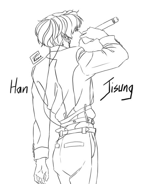 Хан Джисон карандашом