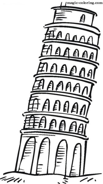 Пизанская башня рисунок для детей