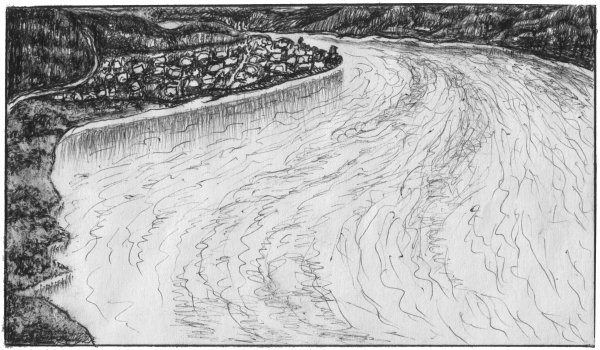 Река карандашом